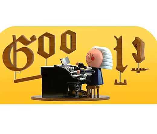 Google lanza el primer Doodle en homenaje a Johann Sebastian Bach. 